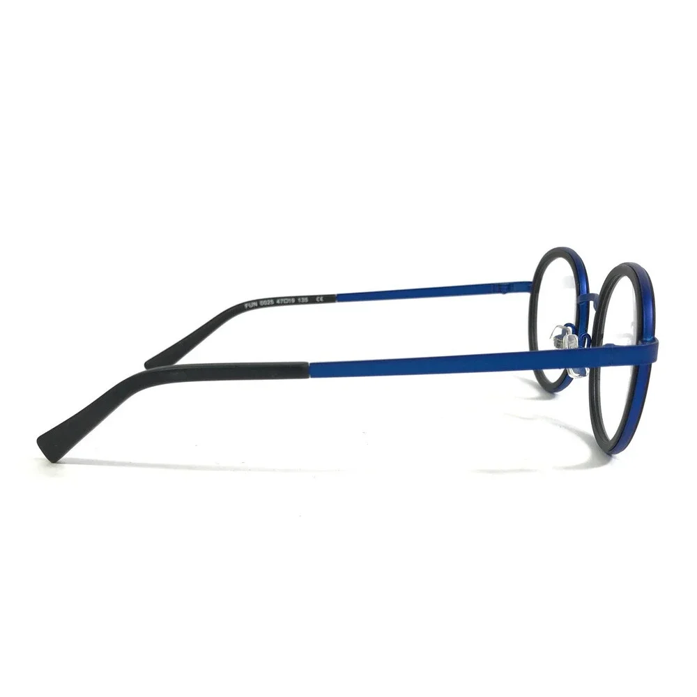 J.F. Rey Eyeglasses Frames FUN 0025 Matte Black Blue Round Full Rim 47-19-135